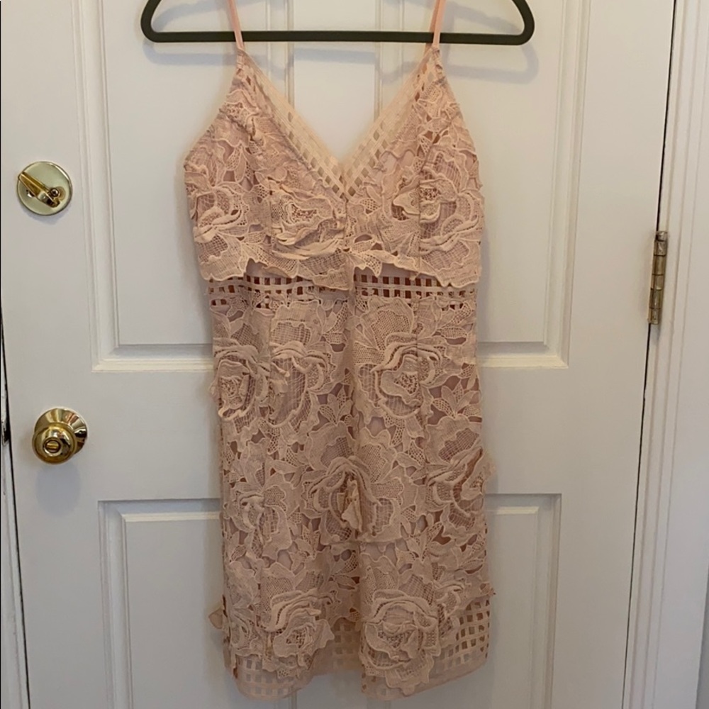 Light peach embroidered dress